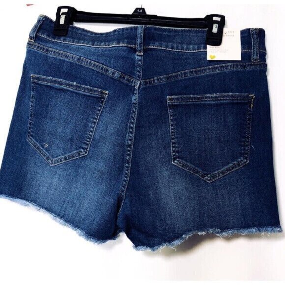 LC Lauren Conrad Womens Mid Rise Polka Dot Raw Hem Jean Shorts Summer Sz 10 New - Picture 4 of 7